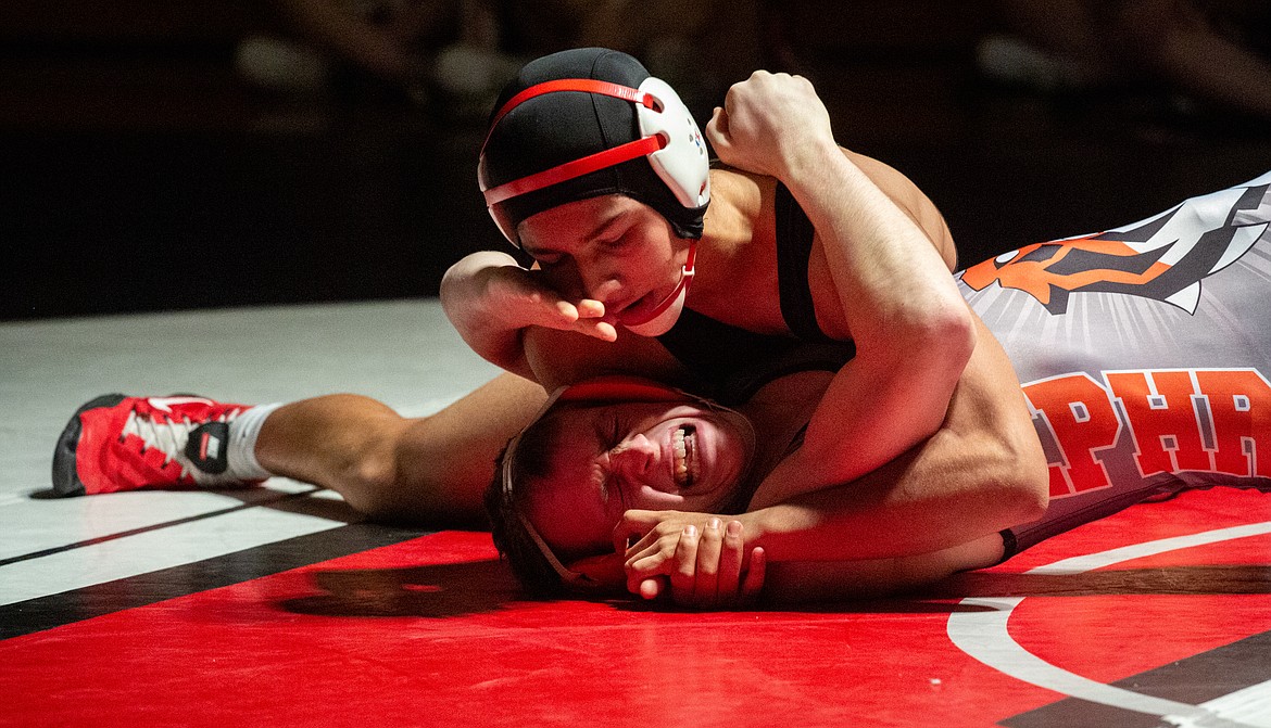 Arturo Solorio picked up the pin in the first round against Ephrata’s Corbin Sager in their bout at 152 on Thursday night.