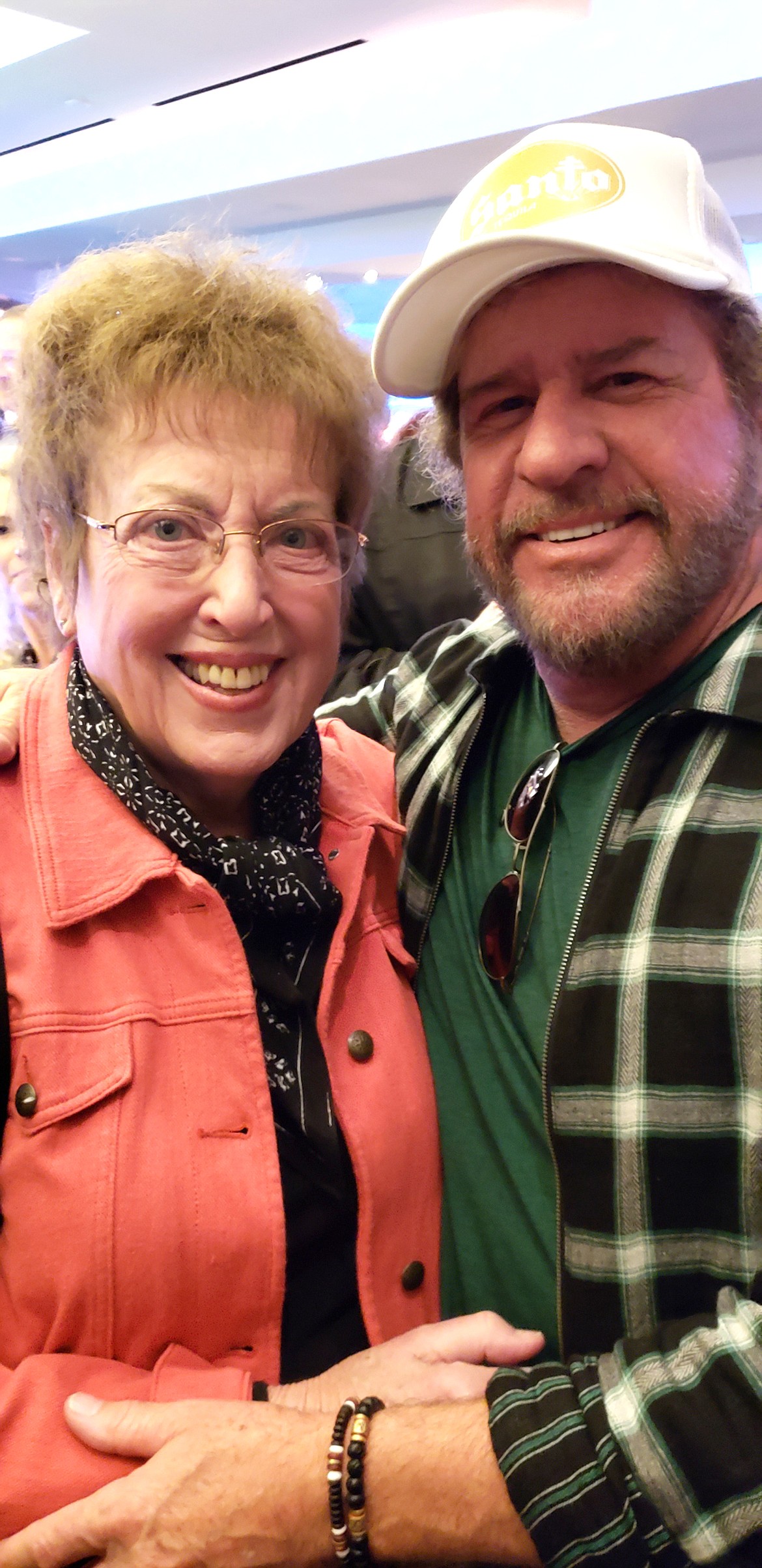 Dennis L. Clay photo 
 Rocker Sammy Hagar took time to visit with Garnet Wilson and pose for a photo last week at The Stratosphere in Las Vegas. Yes, this is Sammy. The hat is hiding his hair.