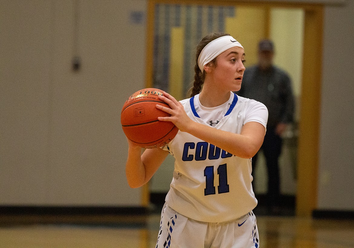 Casey McCarthy/Columbia Basin Herald Freshman Quinn Erdmann has established her spot in the Warden lineup already in her first season with the Cougars after transferring alongside her older sister, Brecka.