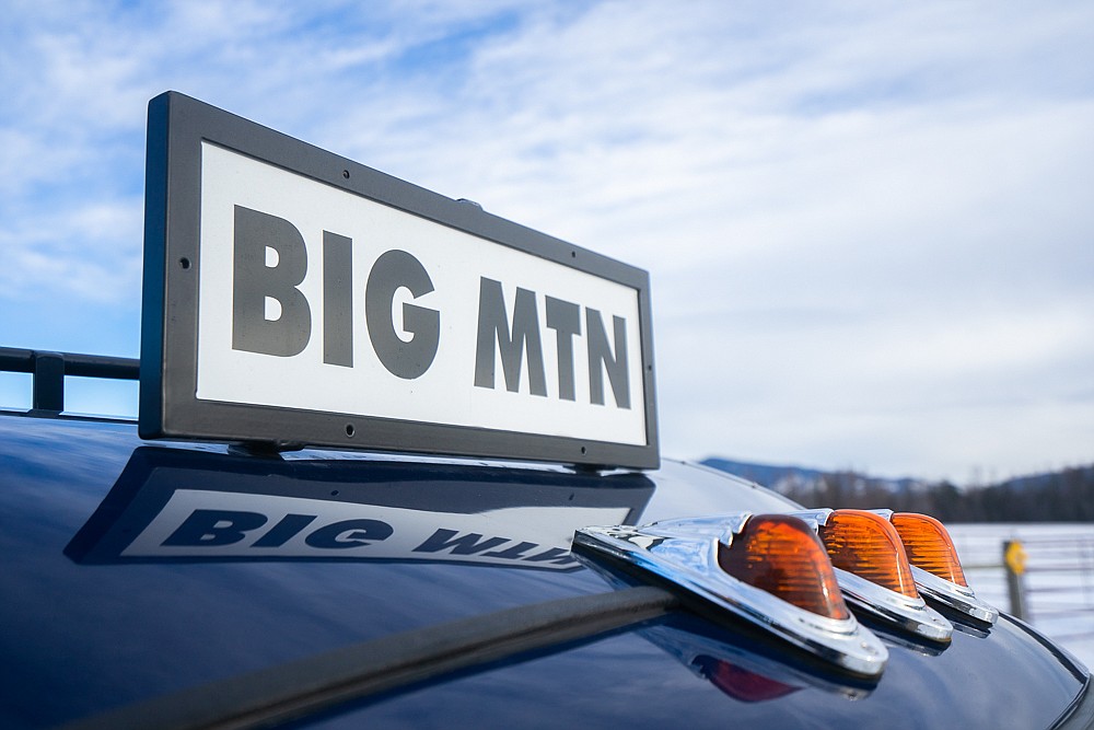 The limo's original "Big Mtn" sign was in Dale Duff's possession before it returned to the vehicle. (Daniel McKay/Whitefish Pilot)