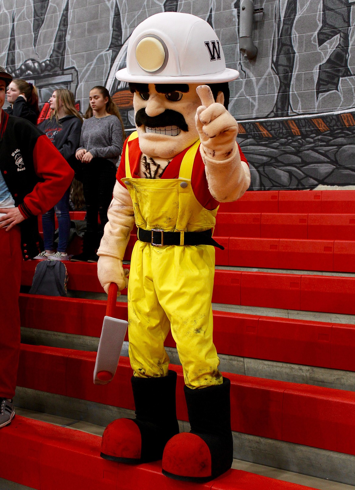 Marty the Miner says that the Wallace Miners are No. 1 during their basketball game against Clark Fork on Tuesday.