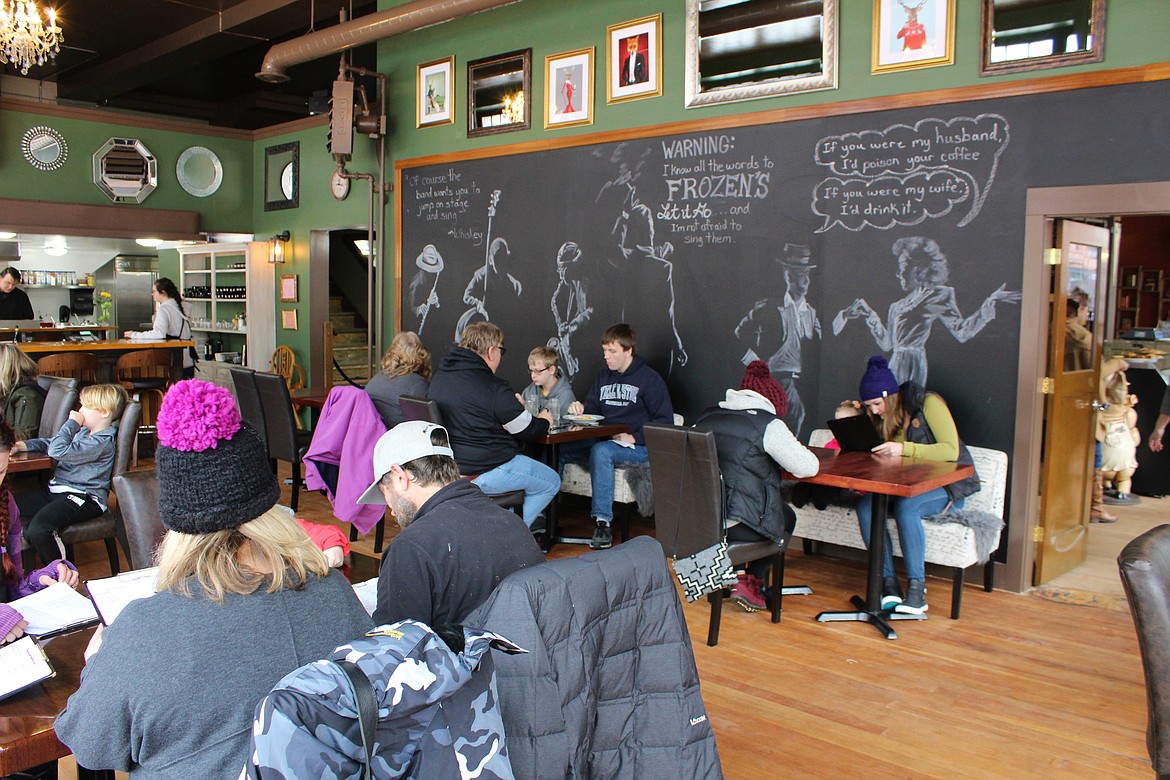 The iconic blackboard wall inside the new Blackboard Café. The cafe was incredibly packed with customers over the Wallace SkiJor weekend and really tested the young kitchen crew.