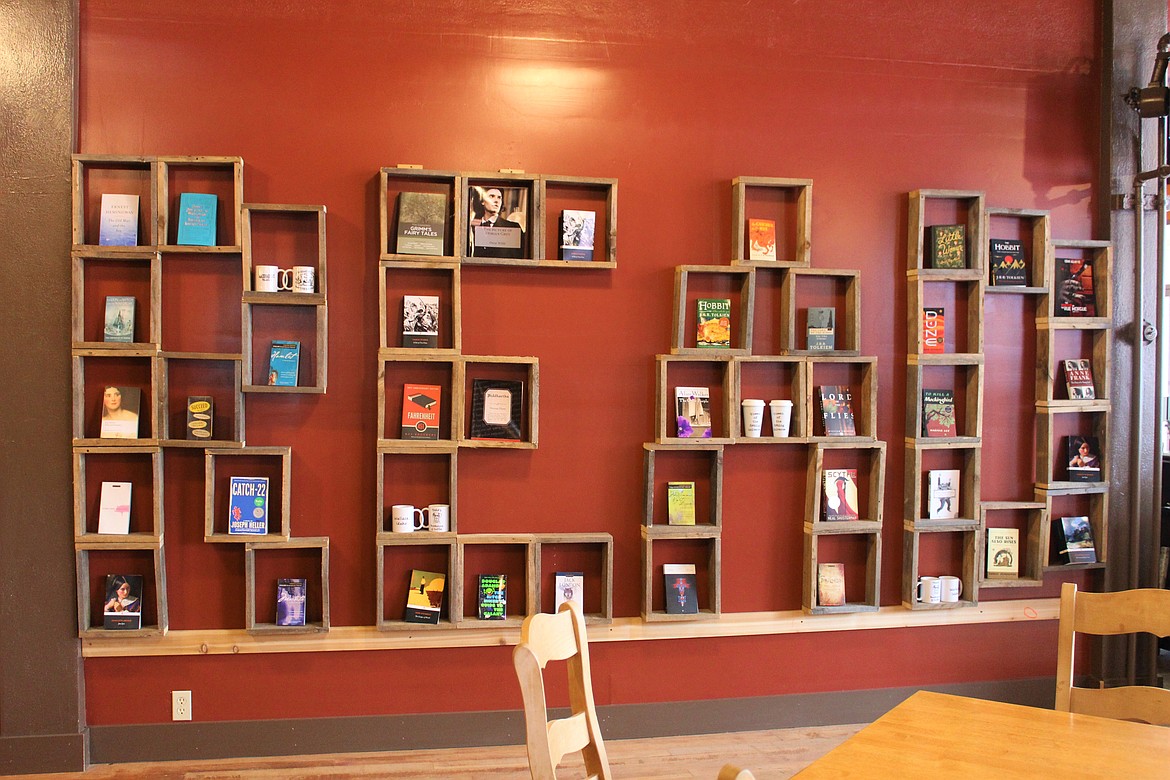 The bookstore potion of the coffee shop boasts a variety of popular titles and classics.