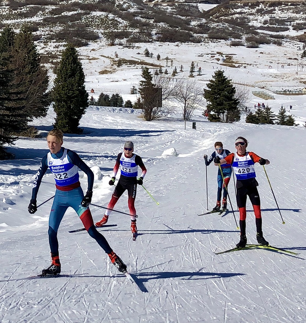 Glacier Nordic Ski Team athlete Ruedi Steiner competes in Midway, Utah, at the Soldier Hollow Nordic Center last weekend. (Courtesy photo)