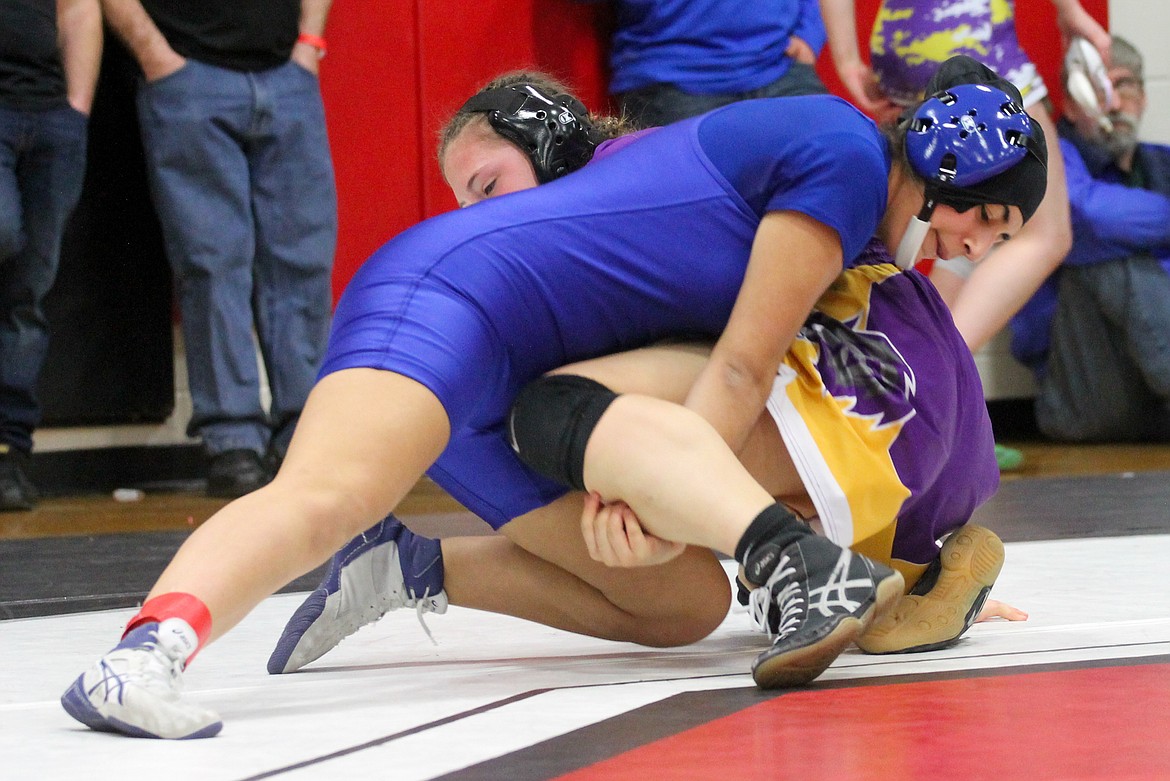 Casey McCarthy/Columbia Basin Herald Warden’s Alexia Hernandez secured her place at the Mat Classic, taking fourth at 135 pounds in the Region IV tournament at Othello High School over the weekend.