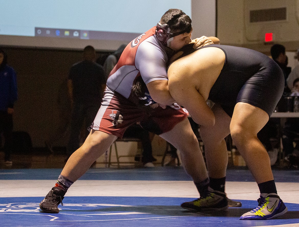 Casey McCarthy/Columbia Basin Herald Pedro Castaneda of Wahluke secured his place at the Mat Classic over the weekend in the 285-pound weight class.