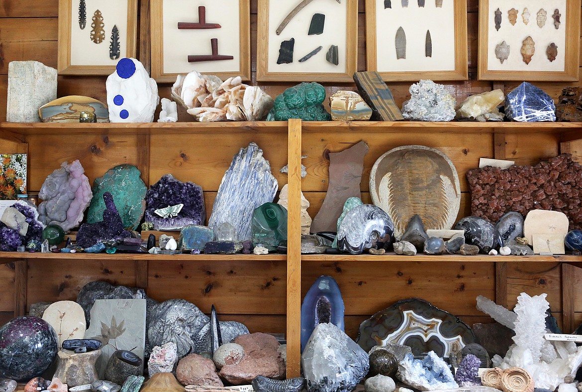 An expansive mineral collection decorates the walls of the first room at Kehoe’s Agate Shop. The collection was started by founder, Jack Kehoe. His daughter Leslie Kehoe continues adding “one nice mineral every year,” she said.
