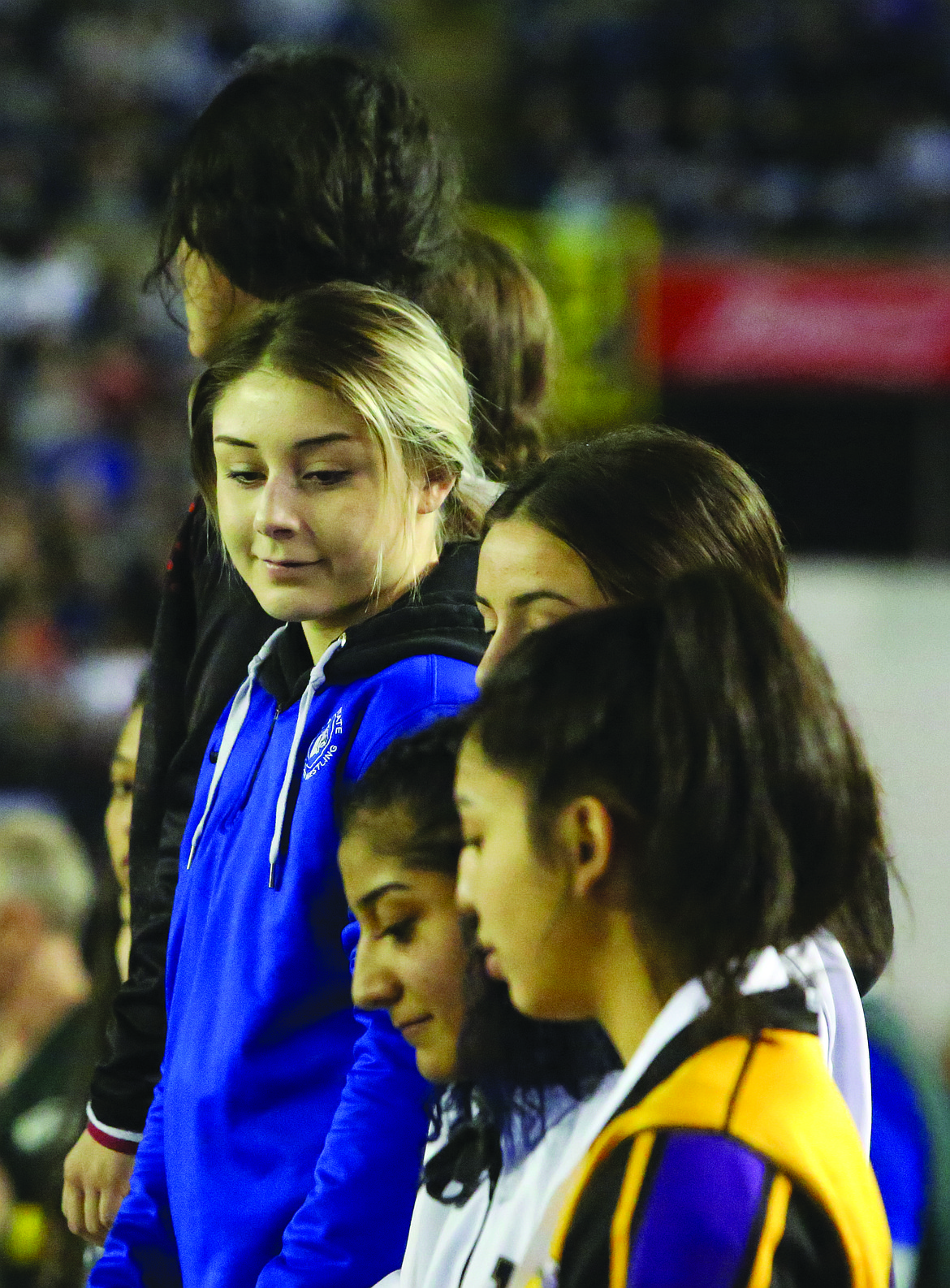 Connor Vanderweyst/Columbia Basin Herald 
 Warden's Aaliyah Escamilla waits to receive her second-place medal.