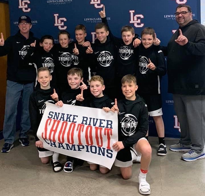 The River City Thunder boys AAU basketball team won the sixth-grade division at the Snake River Shootout in Lewiston on Dec. 14-15. The Thunder went 4-0 for the tournament and beat the Lewiston Gener