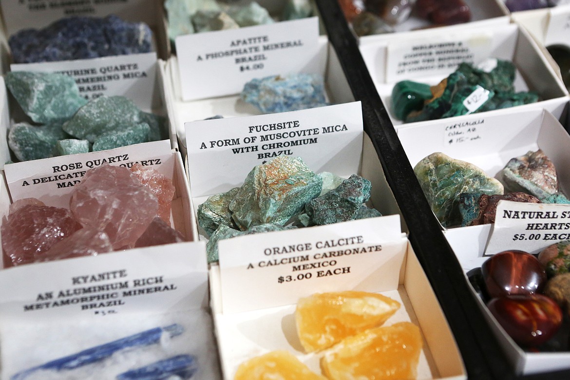 Crystals, rocks and minerals are on display at Kehoe’s Agate Shop in Bigfork.  (Mackenzie Reiss/Daily Inter Lake)