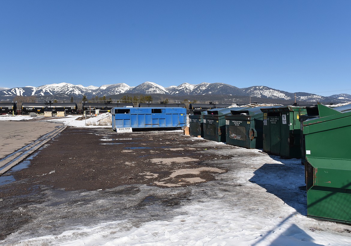 The city’s recycling site is located on the snow lot, at the corner of Columbia Avenue and Railway Street. (Heidi Desch/Whitefish Pilot)