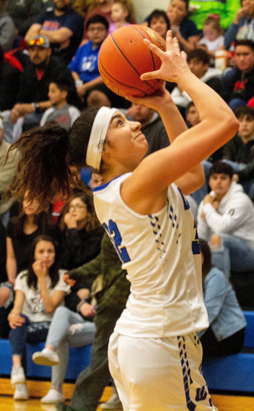 Casey McCarthy/Columbia Basin Herald SCAC East Player of the Year Kiana Rios goes up for the basket for the Cougars earlier this season.