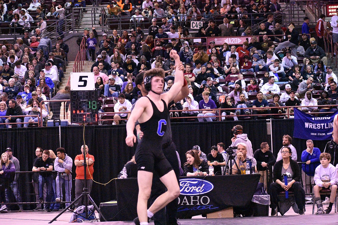 MOLLY MASON/Special to Hagadone News Network
Drew Roberts of Coeur d’Alene won the state 5A 138-pound title.