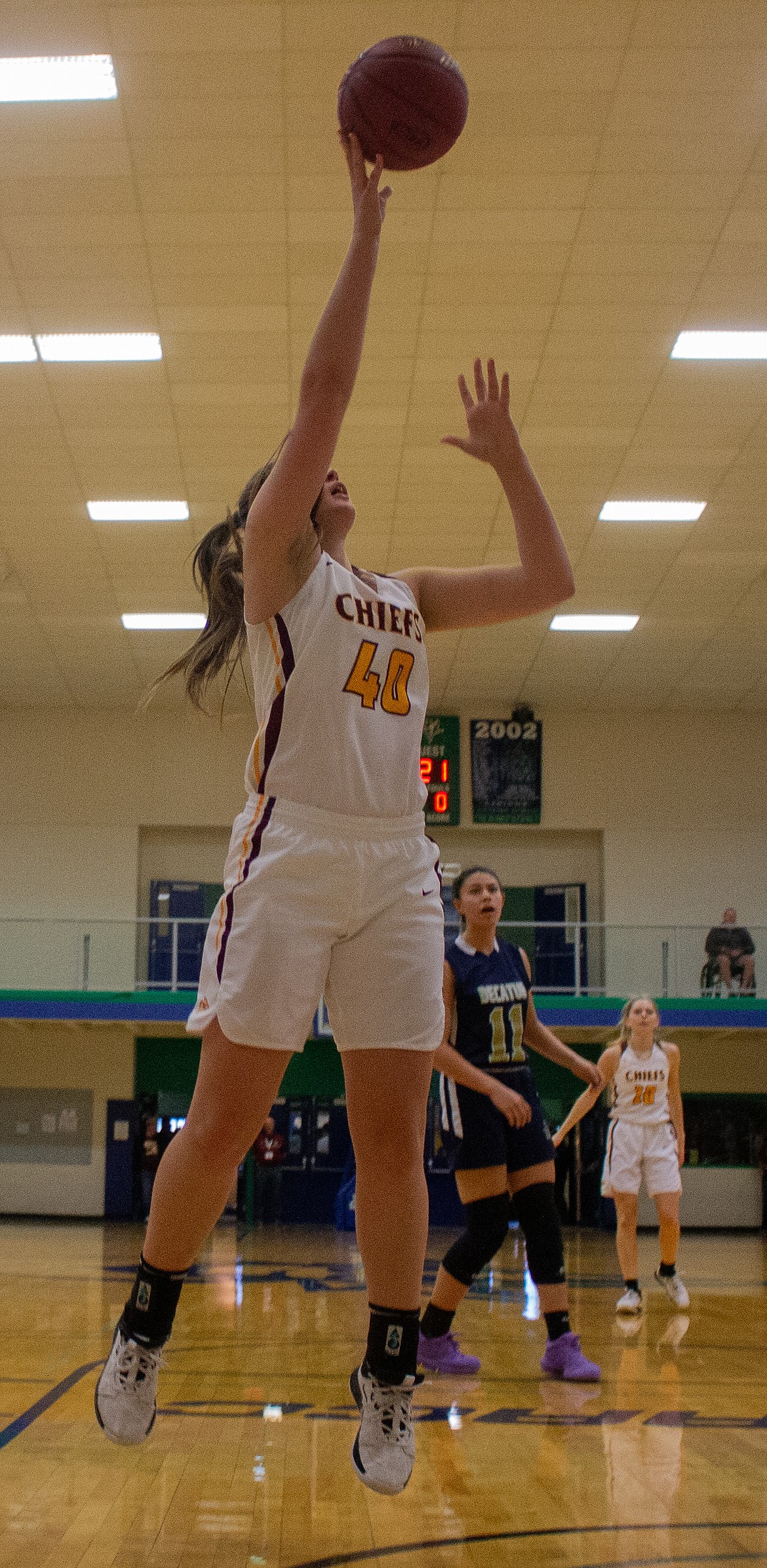 Junior Meagan Karstetter led Moses Lake with 16 points in the Chiefs’ 63-54 win over Decatur on Saturday.