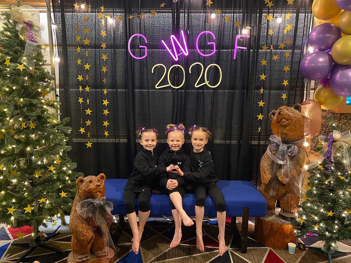 Courtesy photo 
 Avant Coeur Level 2s took 3rd Place Team on Feb. 22 at the Great West Gym Fest at The Coeur d'Alene Resort. From left are Sydney Traub, Kaylee Flodin and Addi Evans.