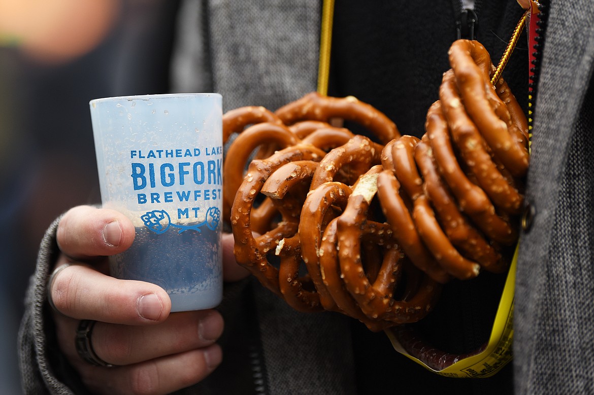 Attendees enjoy the Bigfork Brewfest at the Harry Horn Day Use Area of Wayfarers State Park on Saturday, March 7. (Casey Kreider/Daily Inter Lake)