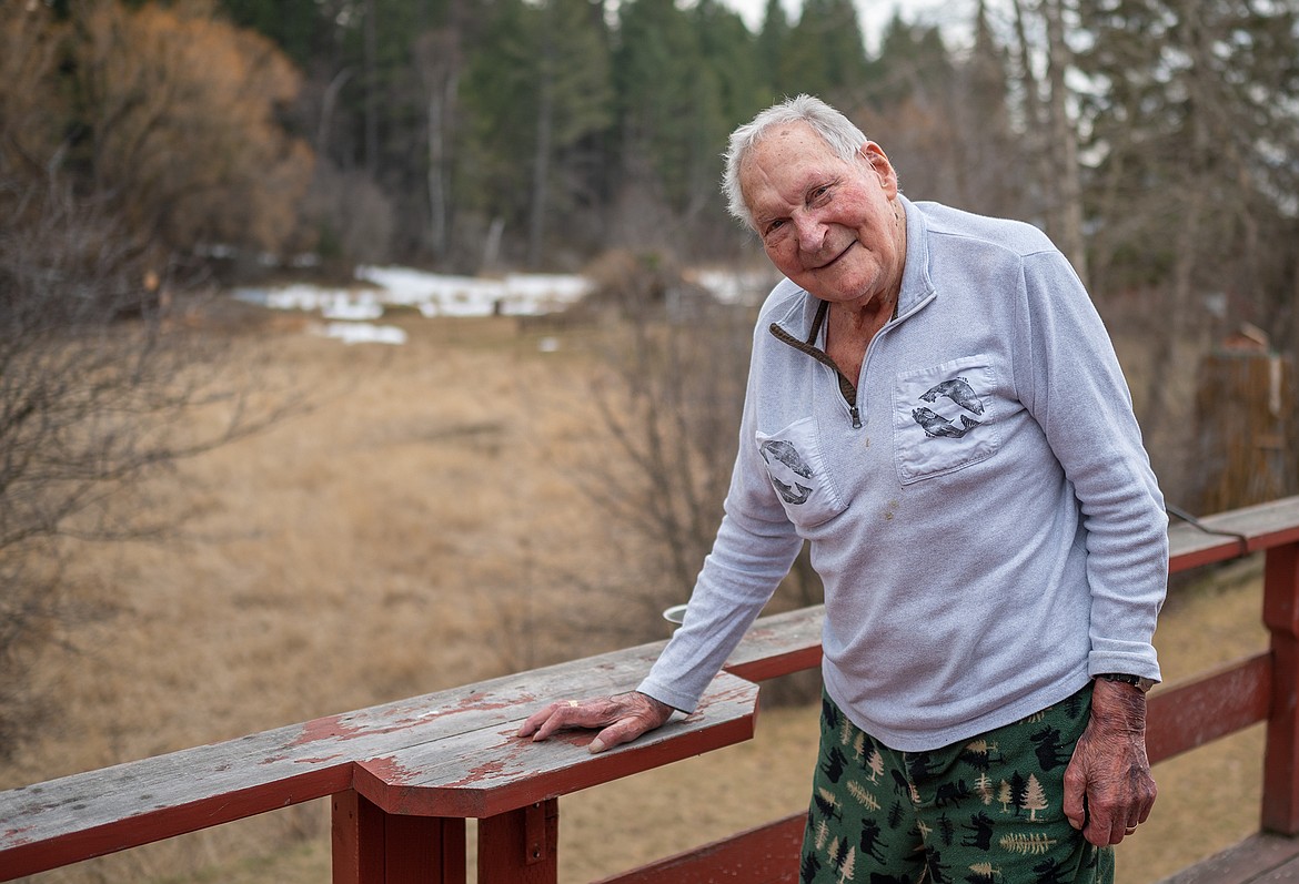Pay McVay at his home south of Columbia Falls. A party to celebrate his 100th birthday is planned for Saturday. (Chris Peterson/Hungry Horse News)