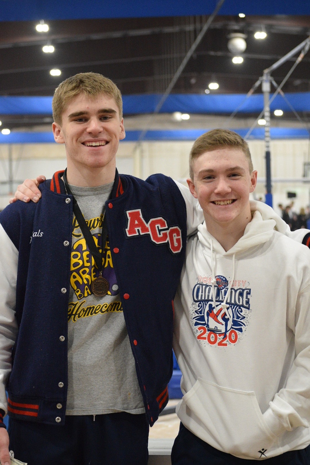 Courtesy photo 
 Avant Coeur GymnasticsLevel 10 Boys at the Rose City Challenge in Beaverton, Ore., on Feb. 29, from left, Henry Pals and Jesse St Onge.