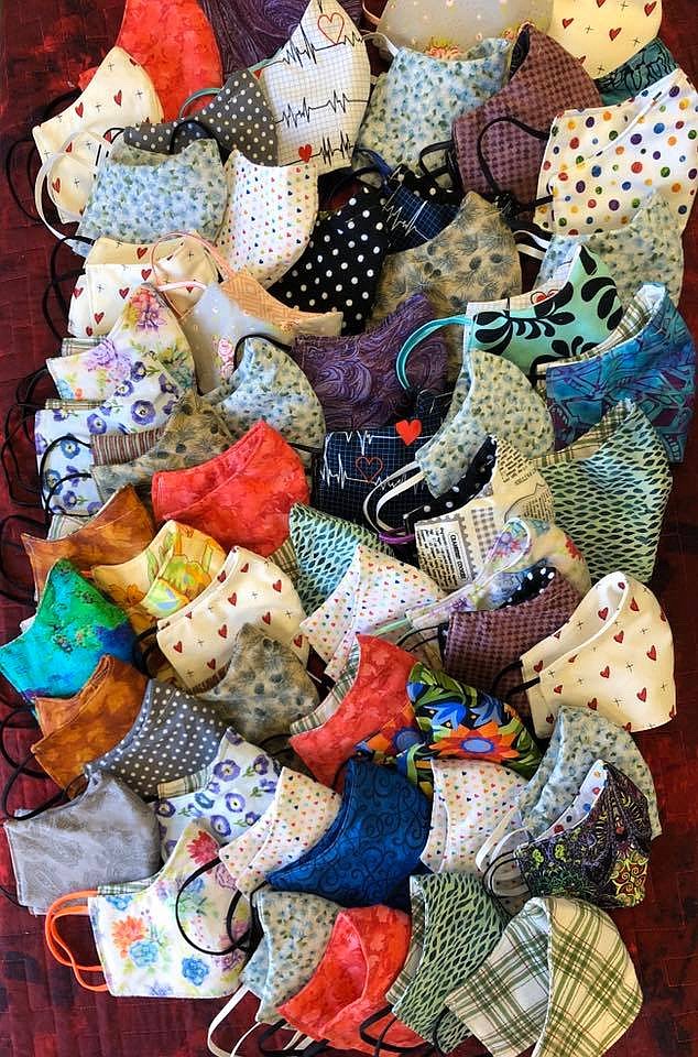A collection of face masks, compiled to be distributed at the Fabric Patch in Ephrata.