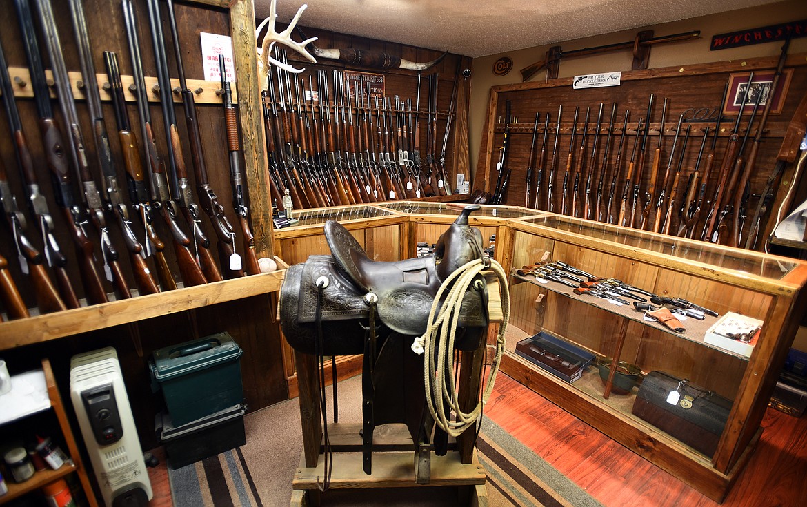 The view just inside the door of Short Colt Antique Arms in Bigfork. (Jeremy Weber/Bigfork Eagle)