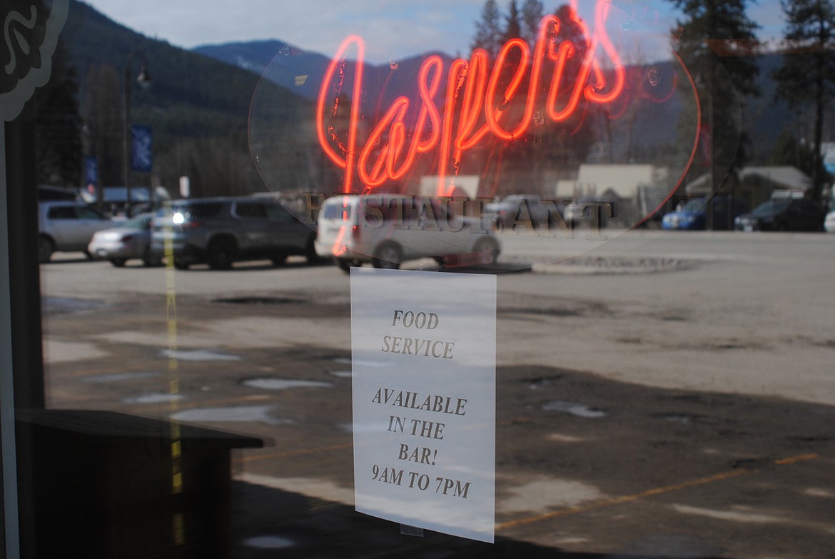 The dining room at Jasper’s Restaurant in St. Regis remains closed under recent orders from Governor Bullock. (Amy Quinlivan/Mineral Independent)