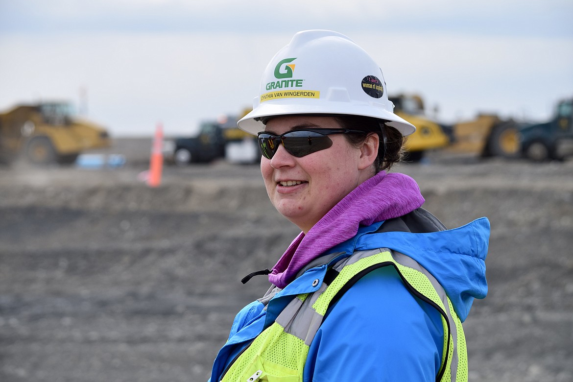 Charles H. Featherstone/Columbia Basin Herald Cynthia Van Wingerden, project engineer with Granite Construction.
