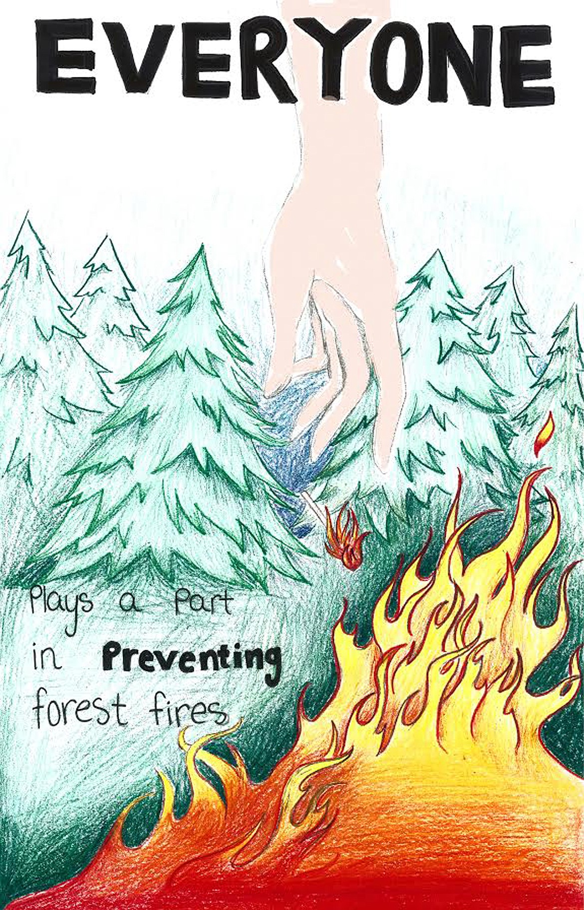 Plains senior Kylee Altmiller earned a honorable mention nod for her painting in the ‘Keeping Montana Green’ contest. The contest is meant to promote awareness of preventing human-caused fires. (Photo courtesy ‘Keep Montana Green’)