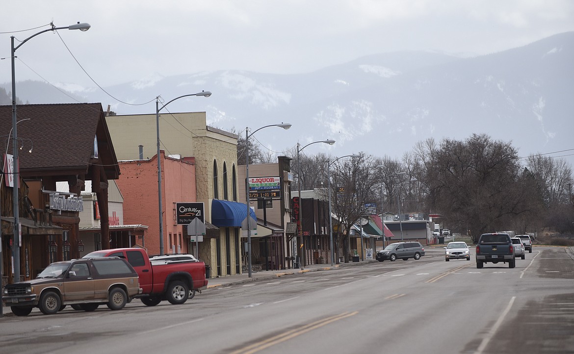 It was fairly quiet on Main Street in Plains Sunday as businesses work to cope with state-ordered closures in relation to the COVID-19 virus. (Scott Shindledecker/Valley Press)