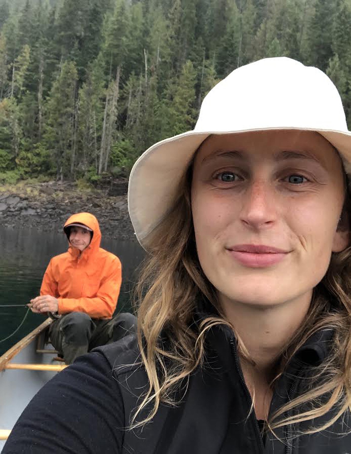 Jessie Grossman and her partner Nick Cravedi share a canoe trip in Northwest Montana during the fall of 2019. Nearly three years ago, Grossman used bear spray to repel a charging female grizzly bear in the Yaak and now carries bear spray with her on every outing. (Courtesy photo Jessie Grossman)