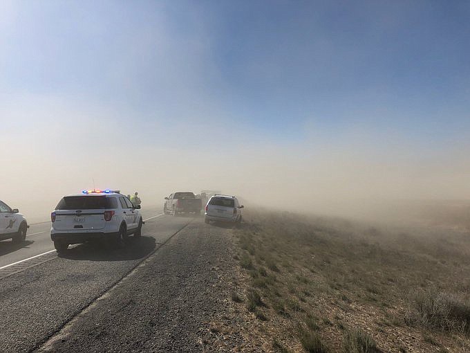 Washington State Patrol/courtesy photo
A multi-vehicle collision closed eastbound I-90 west of Ritzville Saturday afternoon.