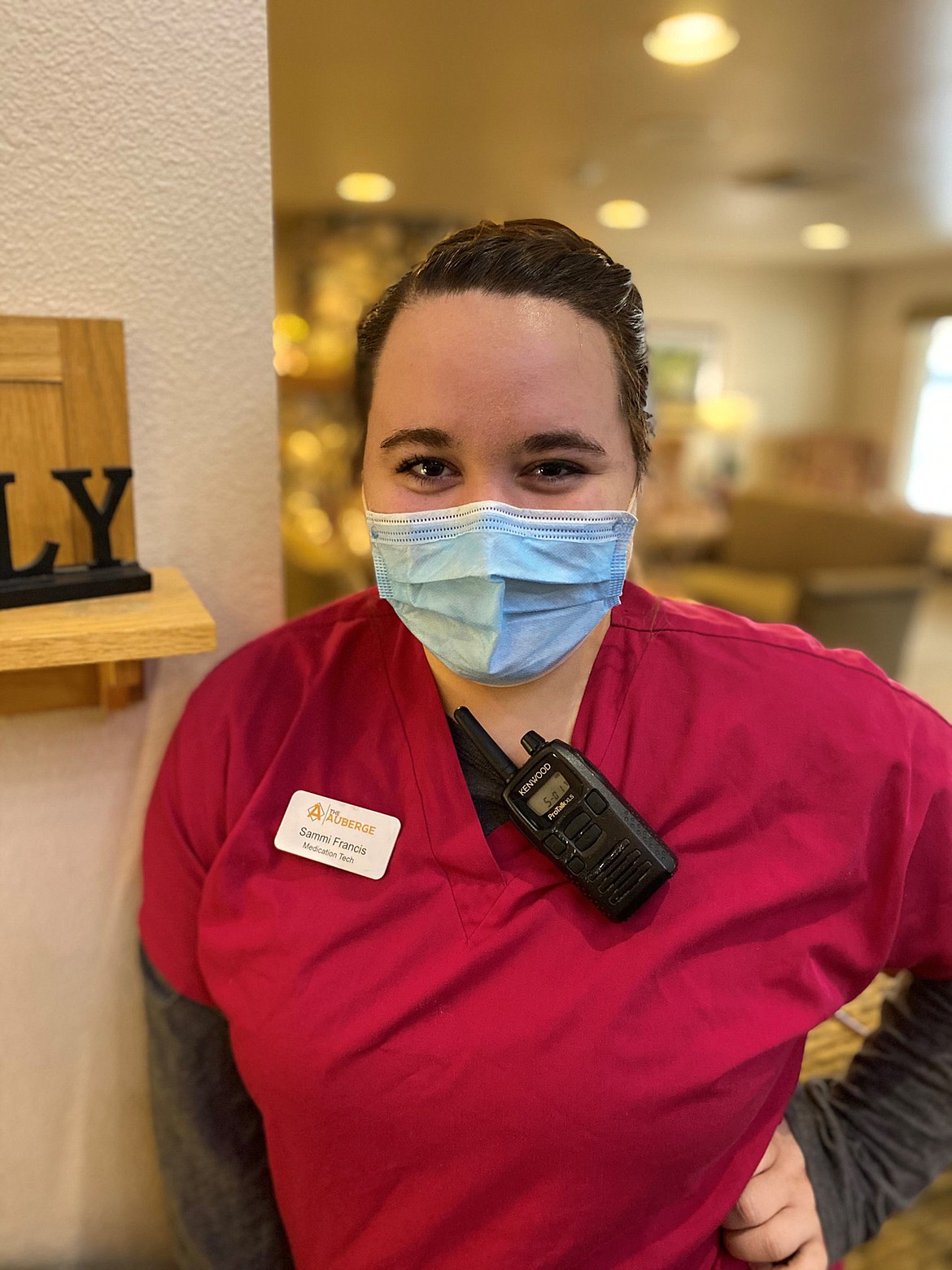 Sammi Rae Francis was recently recognized by the staff of The Auberge an assisted living facility in Missoula for her outstanding work during these difficult times. (Photo courtesy The Auberge at Missoula Valley)