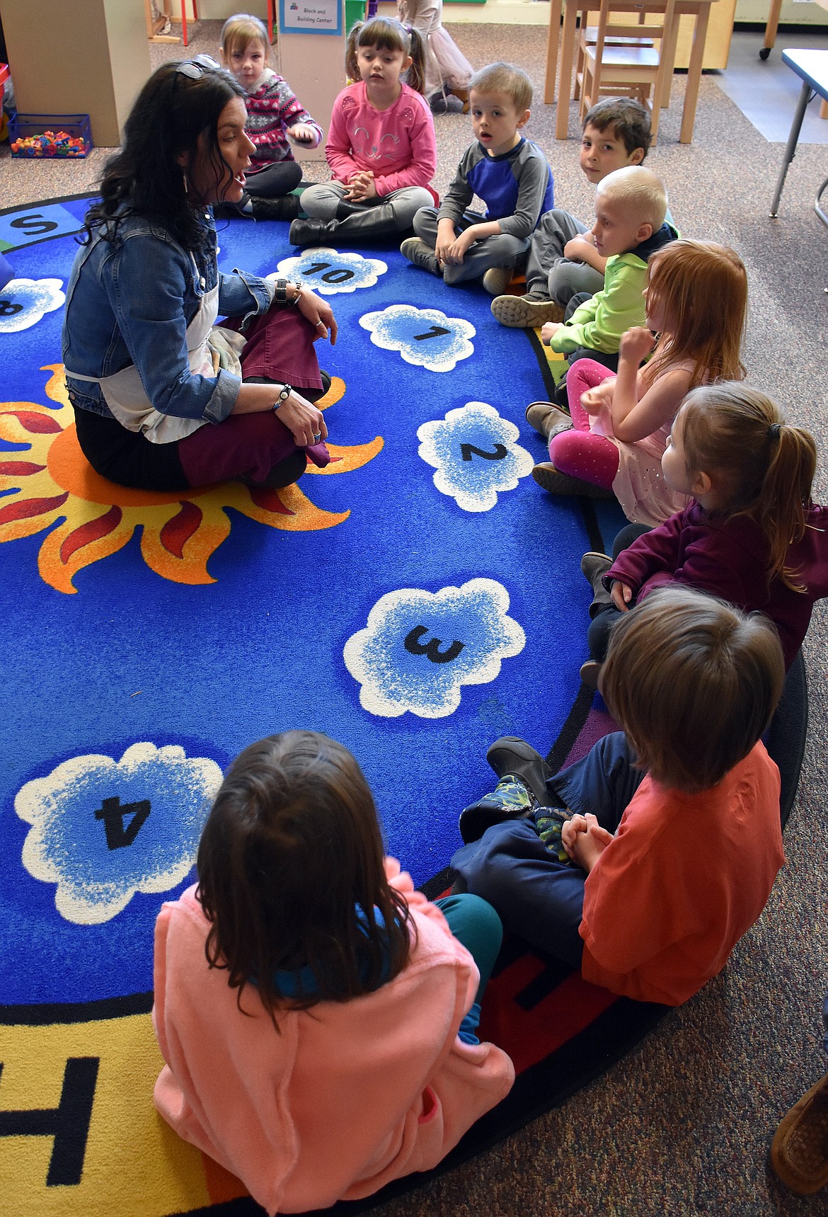 Mellonie Roesler-Begalke with her students at W. F. Morrison Elementary School in Troy. (Duncan Adams/The Western News)