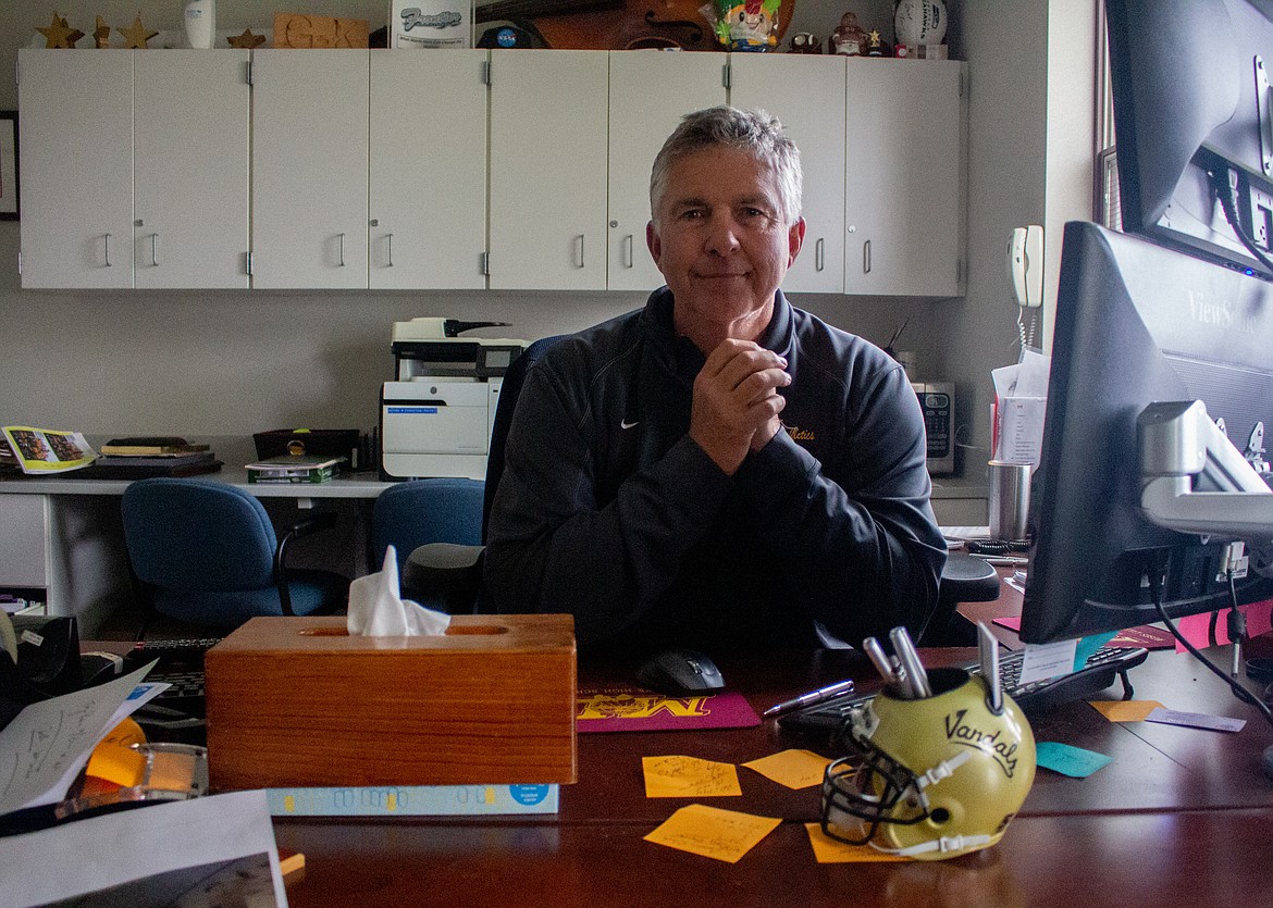 Pictured in his office at Frontier Middle School, Greg Kittrell has been a staple in the Moses Lake community since he moved here in 1982.