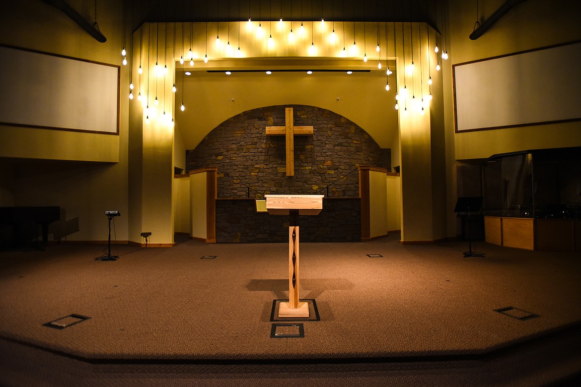 The sanctuary is shown at Easthaven Baptist Church in Kalispell on Thursday, April 30. (Casey Kreider/Daily Inter Lake)