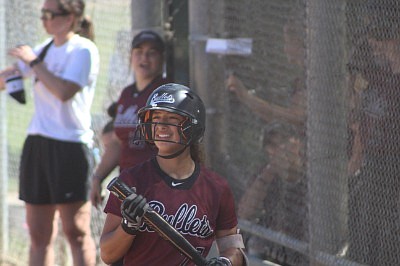 Ashlynn Allen with the Northwest Bullets, a Portland-based club softball team.