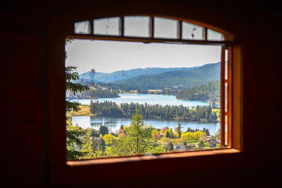 A view of Foys Lake is shown from a stable building at Bibler Gardens in Kalispell on Saturday, May 9. (Casey Kreider/Daily Inter Lake)