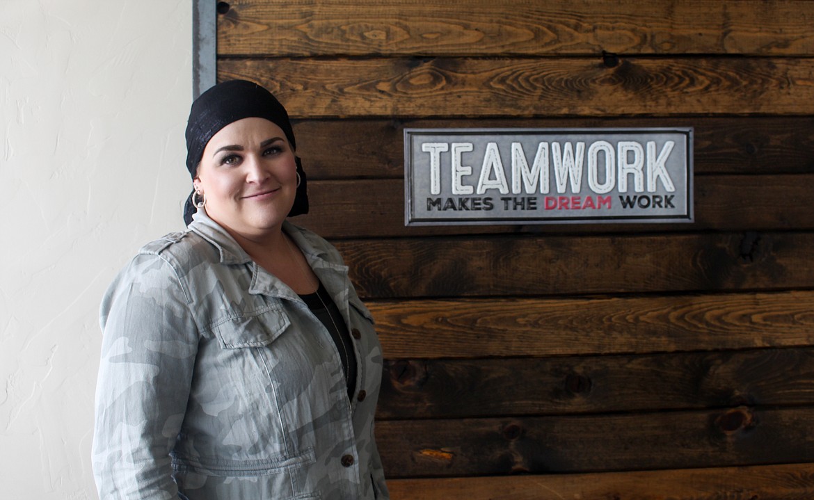 Tara Zerbo, inside her office at Team Up Real Estate in Moses Lake, a job she said she loves and helped keep her going through her battle with Hodgkin’s lymphoma.