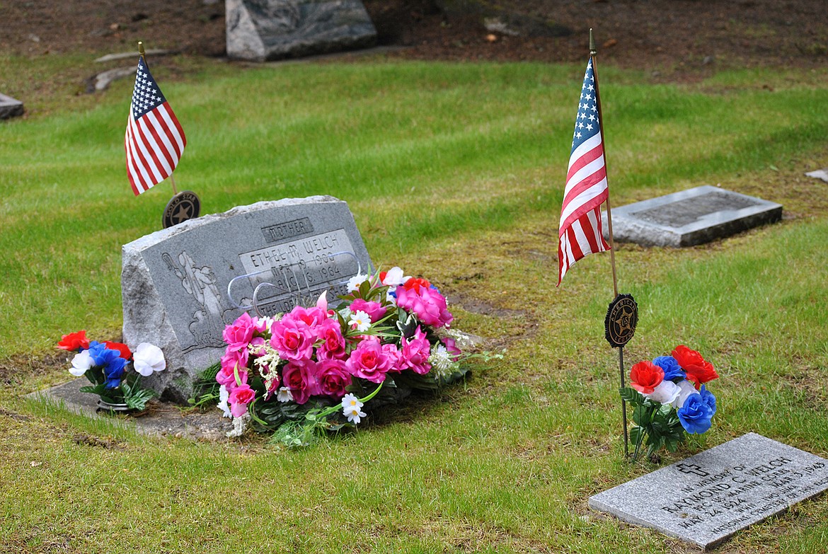 American Legion Post 13 in St. Regis is named after veteran Raymond Welch. A Memorial Day Ceremony took place Monday, May 25 at Mullan Square and the St. Regis Cemetery. American flags commemorate numerous gravesites recognizing the many veterans at the cemetery. (Amy Quinlivan/Mineral Independent)