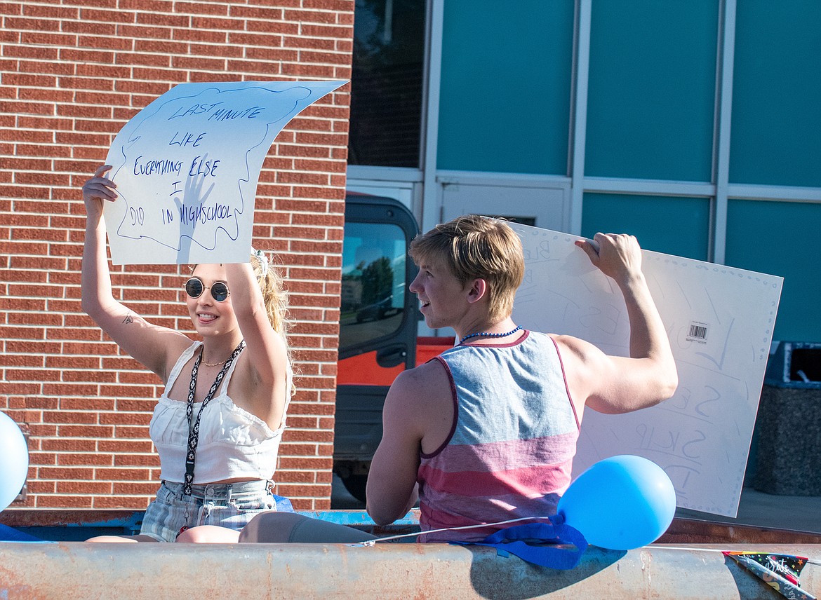 Seniors are all smiles during the Columbia Falls High School Class of 2020 senior cruise Friday night.