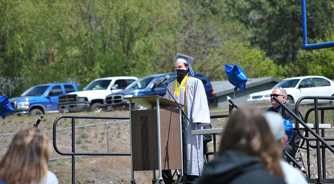 Superior valedictorian Skylar Simpson speaks at the school graduation ceremony May 24.  (Amy Quinlivan/Mineral Independent)