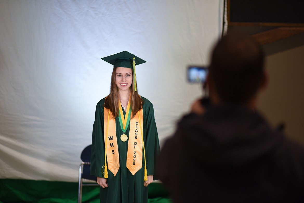 Jessica Henson smiles for the camera during the filming of the 2020 graduation video. (Daniel McKay/Whitefish Pilot)