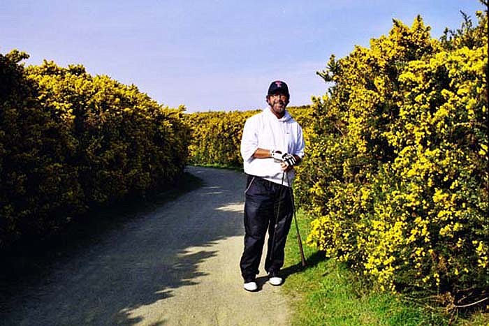 Steve Cameron and the gorse at Hopeman Golf Club in Scotland.