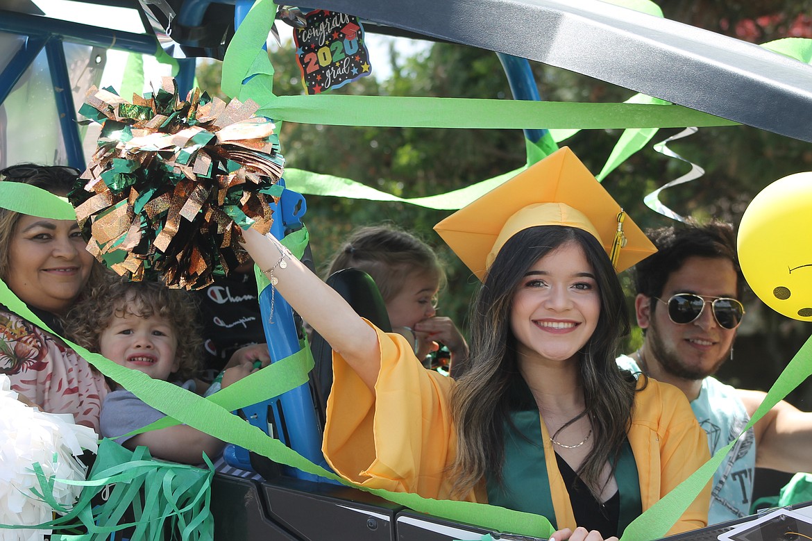 Many seniors and their families decked out their rides in green and gold, one last show of school spirit before they left the school for the last time.