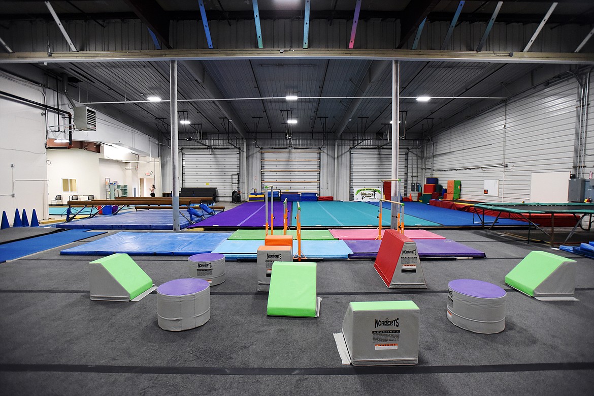 An obstacle course setup is shown in the developmental gymnastics area at Flathead Gymnastics Academy in Kalispell on Tuesday, June 9. (Casey Kreider/Daily Inter Lake)