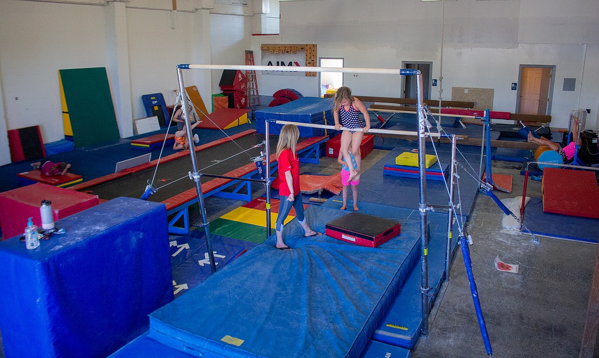 Due to construction, AIM Gymnastics Center owner Kortni Nelson said they’ve been limited to less than half of their normal space for lessons and practice right now.