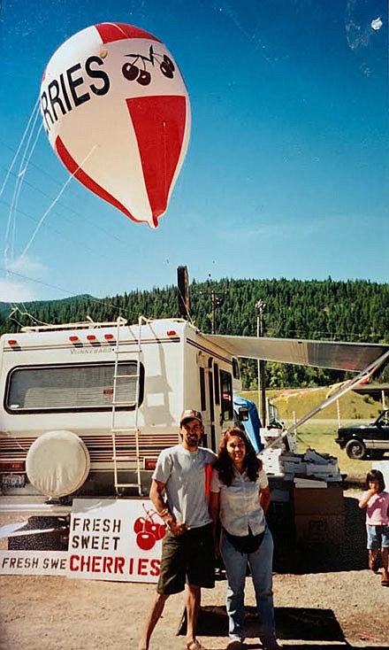 Victor Lopez and his wife Maria pose in front of their first motorhome at beginning of their cherry selling days in the late 1990s. (Photos courtesy Victor Lopez)