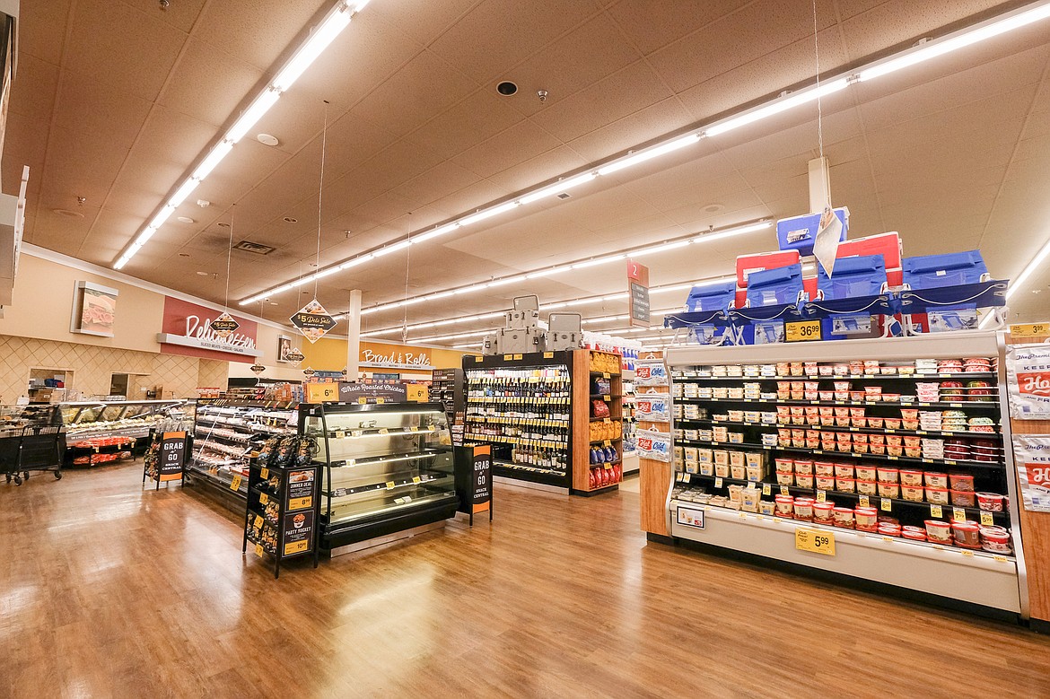 The Whitefish Safeway has recently completed a multi-month remodel project, which includes expanded meat, alcohol and produce sections, among others, as well as self-checkout and grocery pickup services. (Daniel McKay/Whitefish Pilot)