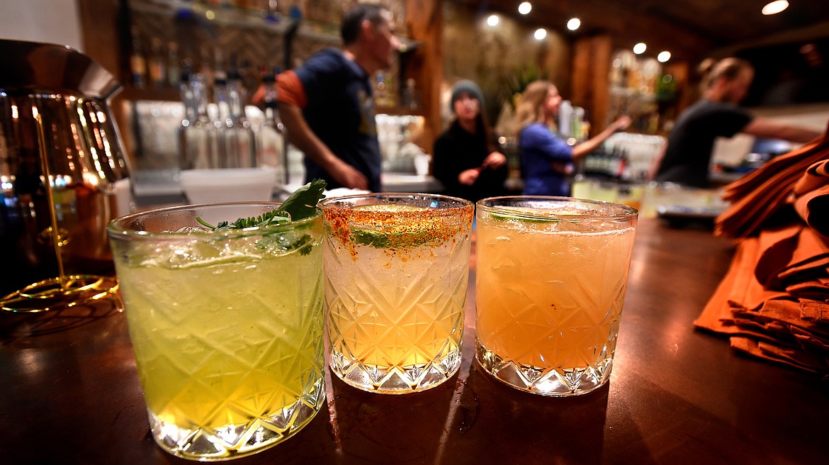 Mixed drinks sit on the bar at Jalisco Cantina in Whitefish. The new Mexican restaurant will offer an expansive selection of tequila. (Jeremy Weber photos/Daily Inter Lake)