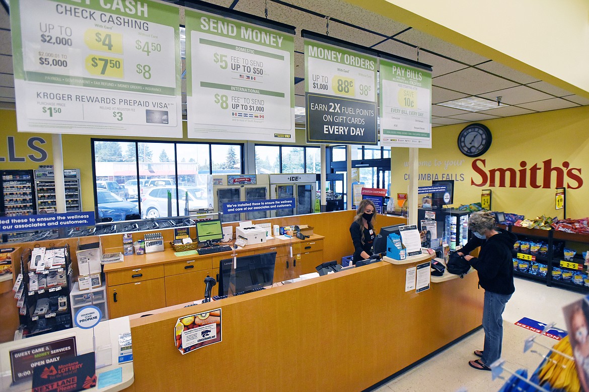 Shown is the customer care center, which was moved to make room for the new self-checkout lanes at Smith's Food and Drug in Columbia Falls on Tuesday, July 14. (Casey Kreider/Daily Inter Lake)