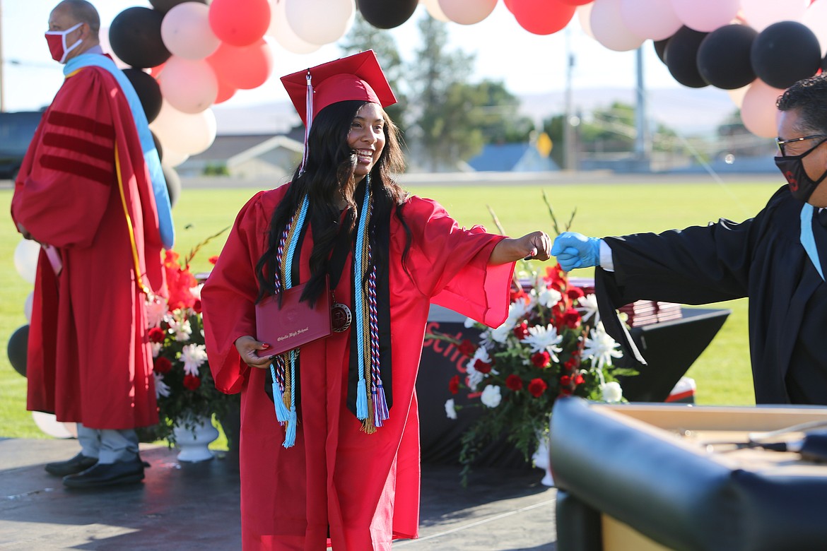 Emry Dinman/Columbia Basin Herald 
 Othello High School ushered off its 2020 graduates with an unorthodox ceremony.
